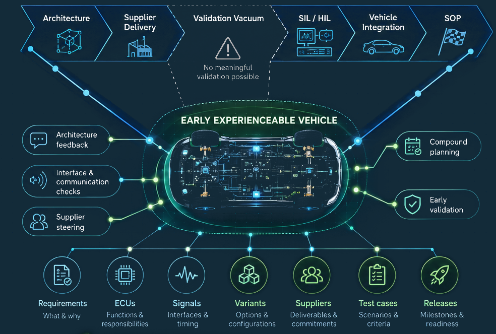 Early Experienceable Vehicle - bridging the validation vacuum